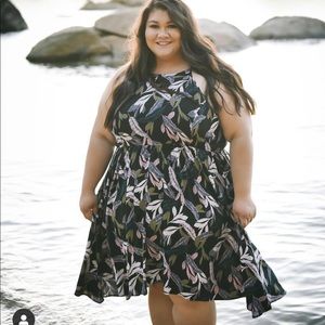 High Neck Feather high low dress